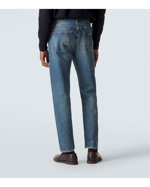 Thom Sweeney Blue Mid-Rise Straight Jeans for men
