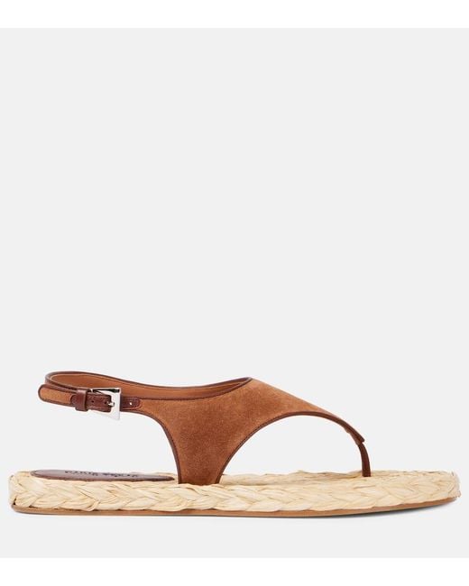 Paris Texas Brown Amalfi Suede Thong Sandals
