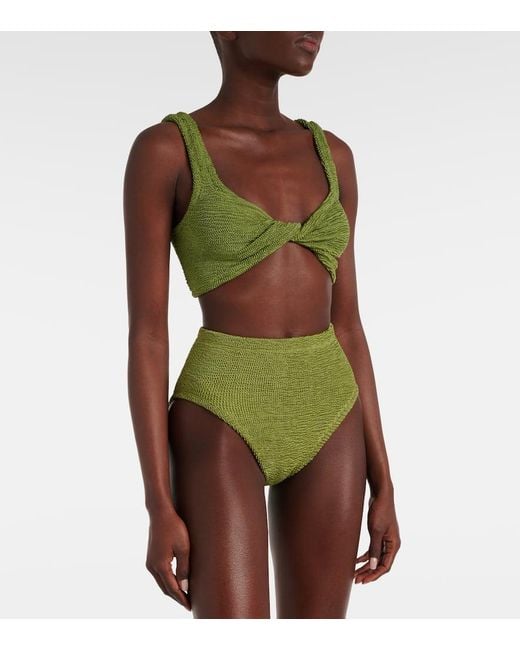 Bikini Jamie de tiro alto Hunza G de color Green