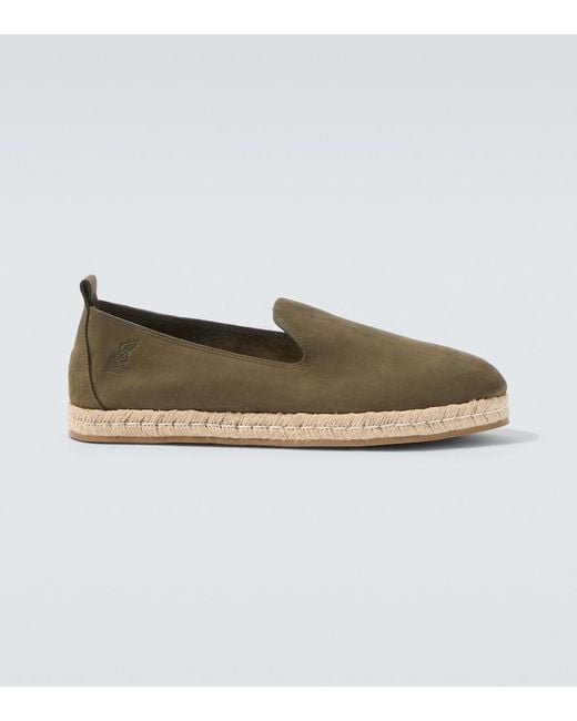 Ancient Greek Sandals Green Nomas Leather Espadrilles for men
