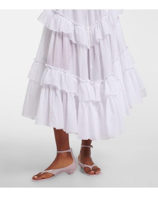 Chloé White Cotton Midi Skirt