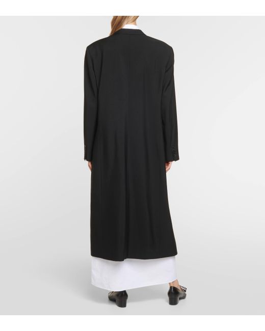 The Row Black Dennet Virgin Wool Coat