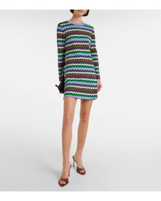 Rixo Multicolor Mylene Chevron Cotton Minidress