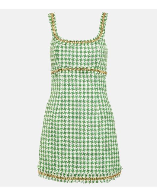 Rebecca Vallance Green Cher Houndstooth Minidress