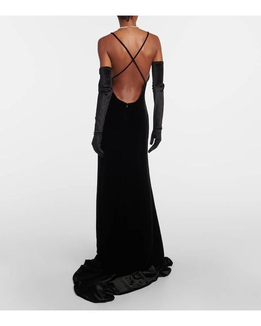 Costarellos Black Velvet Gown