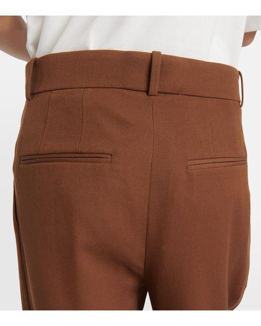 Pantaloni a gamba larga in lana di Wardrobe NYC in Brown