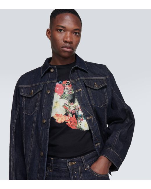 T-shirt en coton Alexander McQueen pour homme en coloris Black