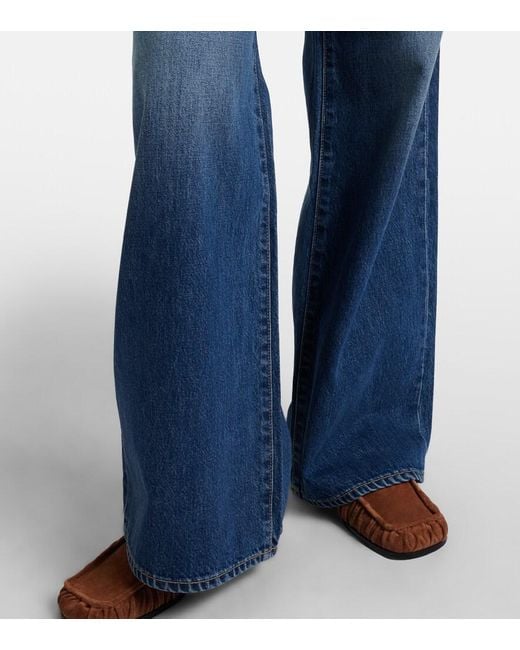 SLVRLAKE Denim Blue Eva Faded Wide-Leg Jeans