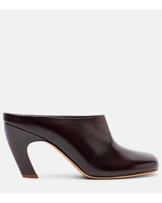 Le Monde Beryl Black Mica 80 Leather Mules