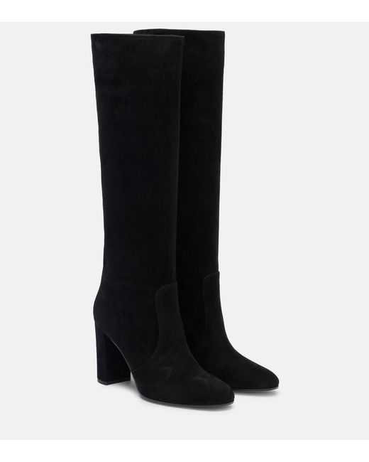 Bottes Glen 85 En Daim Gianvito Rossi en coloris Black
