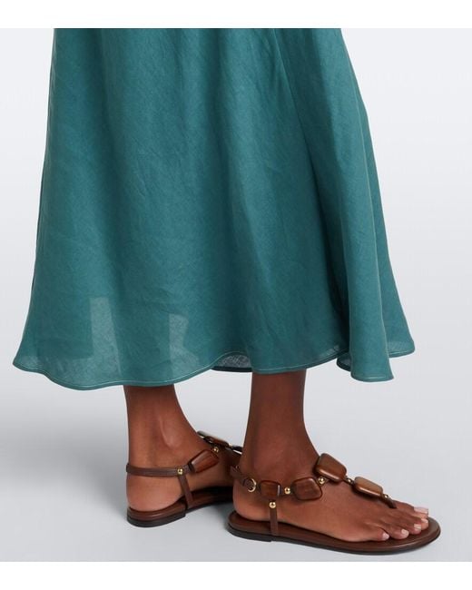 Eres Green Brilliance Linen Midi Dress