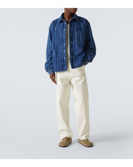 Jacquemus Blue Boulanger Striped Denim Shirt for men