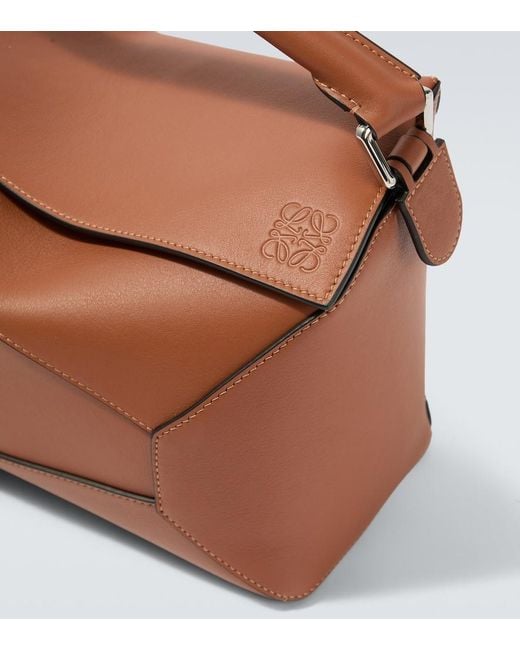 Loewe Brown Puzzle Small Leather Shoulder Bag for men