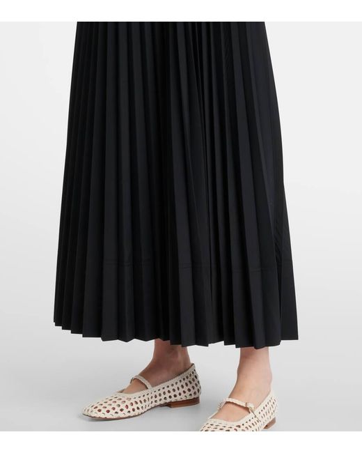 Jonathan Simkhai Black Stephanie Pleated Poplin Midi Dress