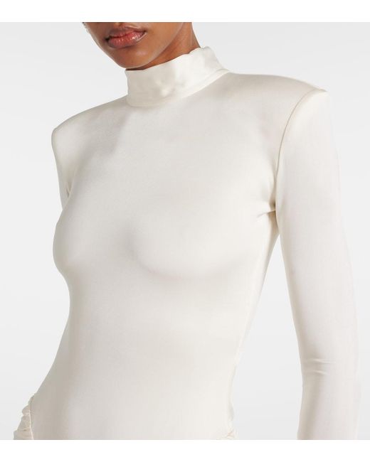 The New Arrivals Ilkyaz Ozel White Darja Ruched Gown