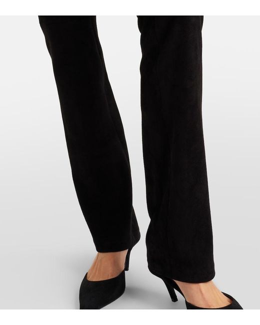 Stouls Black Jp Long Suede Flared Pants