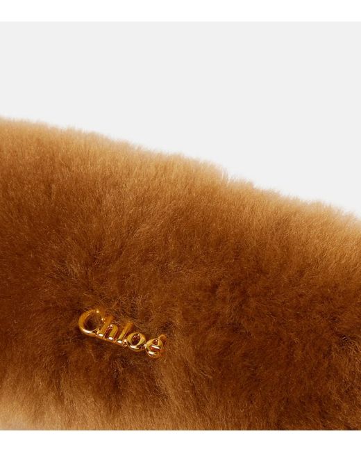 Chloé Brown Shearling Headband