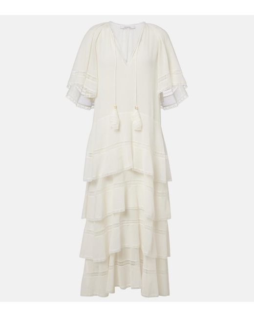 Dorothee Schumacher White Dreamful Cotton And Silk Midi Dress