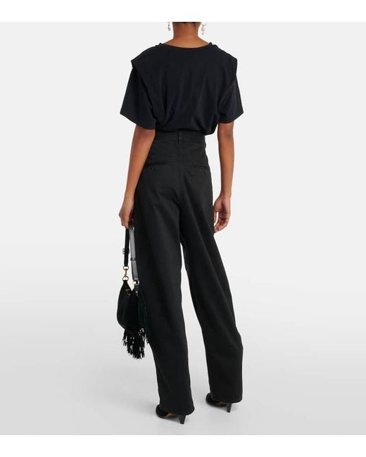 Pantalones anchos Lenadi de algodon Isabel Marant de color Black