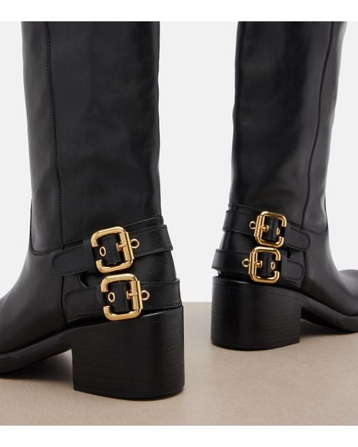 Chloé Black Dakota Leather Biker Boots