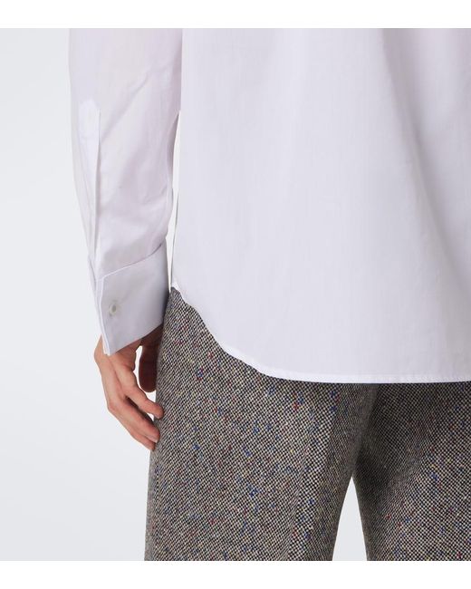 Dries Van Noten White Cotton Poplin Shirt for men