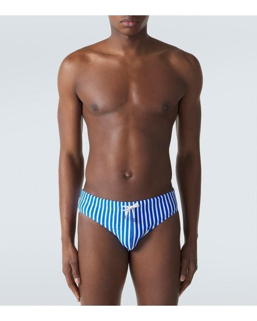 Tom Ford Blue Striped Swim Briefs for men