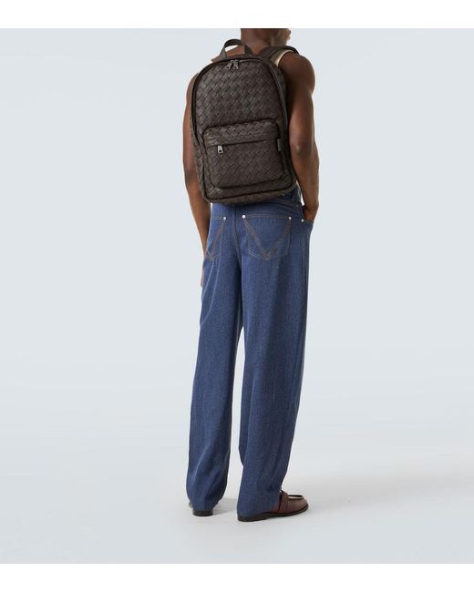Bottega Veneta Rucksack Intrecciato Aus Leder in Black für Herren