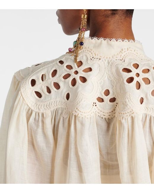 Blouse Coco Brodee En Ramie Zimmermann en coloris Natural