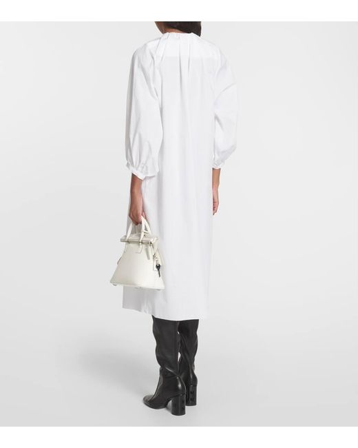 Vestido midi de popelin de algodon MM6 by Maison Martin Margiela de color White