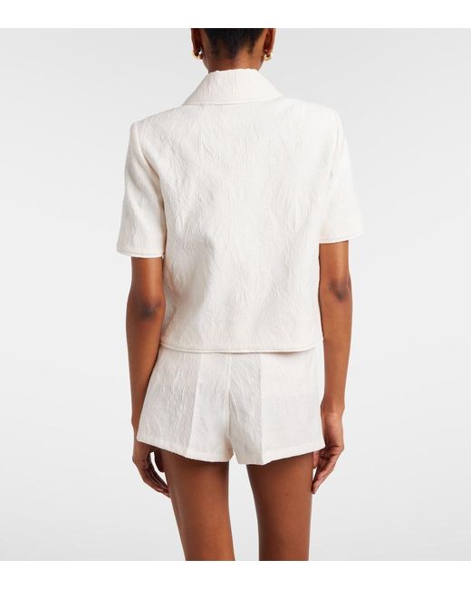 Etro White Cottton-Blend Jacquard Jacket