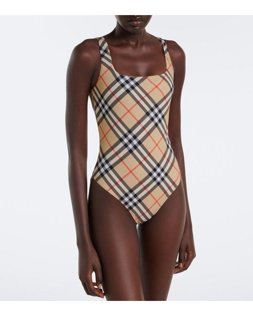 Burberry White Check Swimsuit