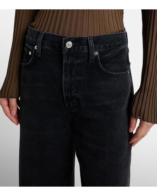 Citizens of Humanity Blue Miro Cropped High-Rise Barrel-Leg Jeans