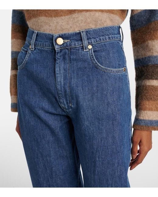 Max Mara Blue Masia High-Rise Barrel-Leg Jeans