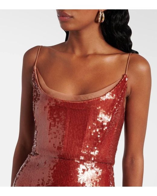 Roland Mouret Red Robe Mit Pailletten