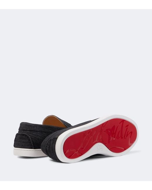 Christian Louboutin Black Varsiboat Denim Loafer for men