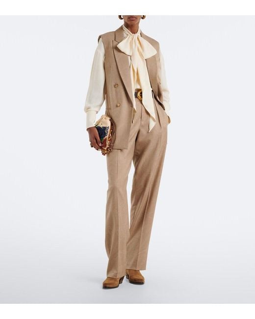 Etro Natural Jacquard Georgette Blouse
