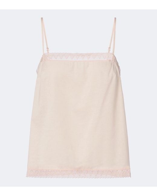 Eres Natural Sensoriel Lace-Trimmed Cotton Camisole