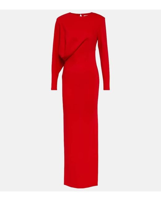 Roland Mouret Red Draped Crepe Gown