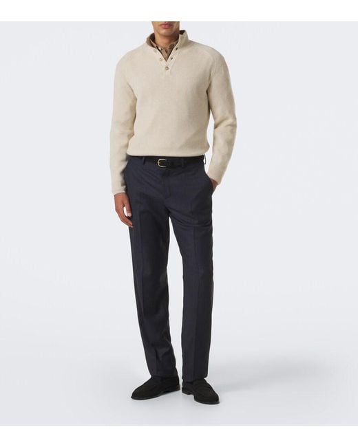 Fedeli Natural Cashmere Turtleneck Sweater for men