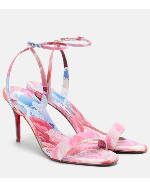 Christian Louboutin Pink Miss Z 80 Floral Sandals
