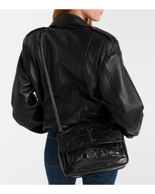 Sac Niki Medium En Cuir Saint Laurent en coloris Black