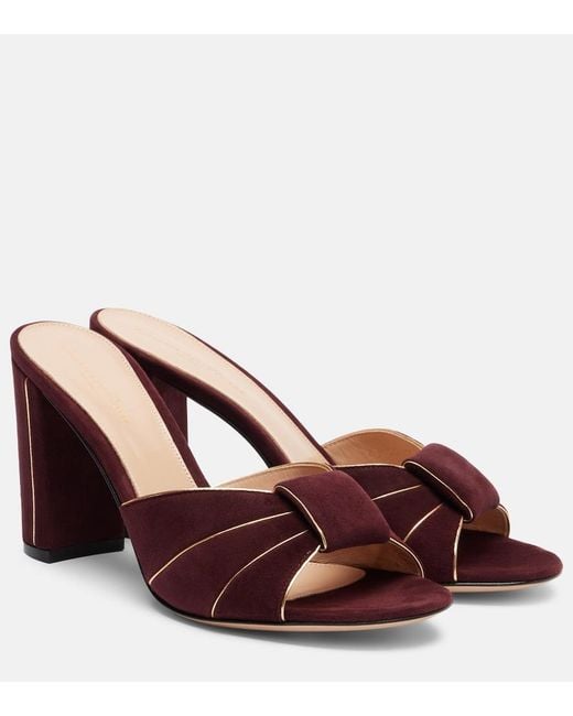 Gianvito Rossi Brown Suede Mules
