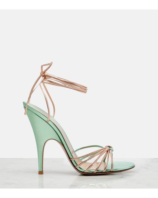 Gianvito Rossi Metallic Leather Slingback Sandals