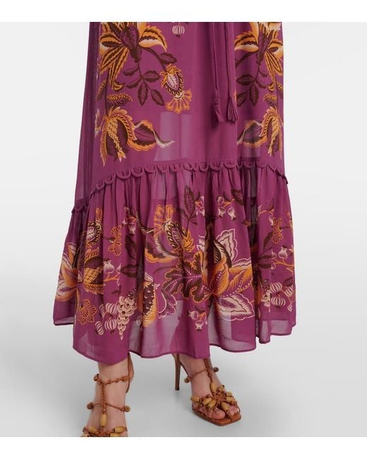 Vestido Largo Floral Farm Rio de color Red