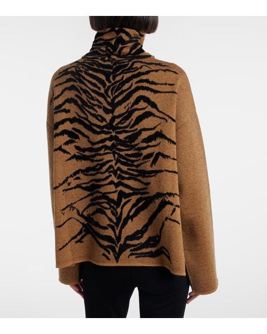 Alaïa Brown Jacquard Turtleneck Sweater