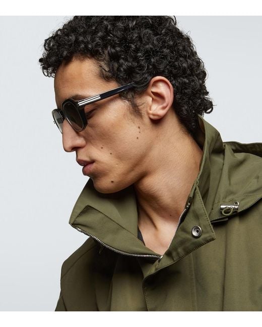 Zegna Brown Square Sunglasses for men