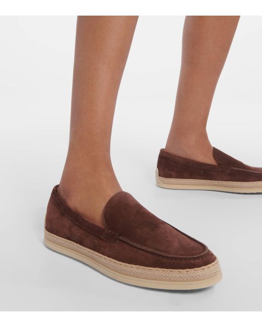 Tod's Brown Gommino Suede Ballet Flats