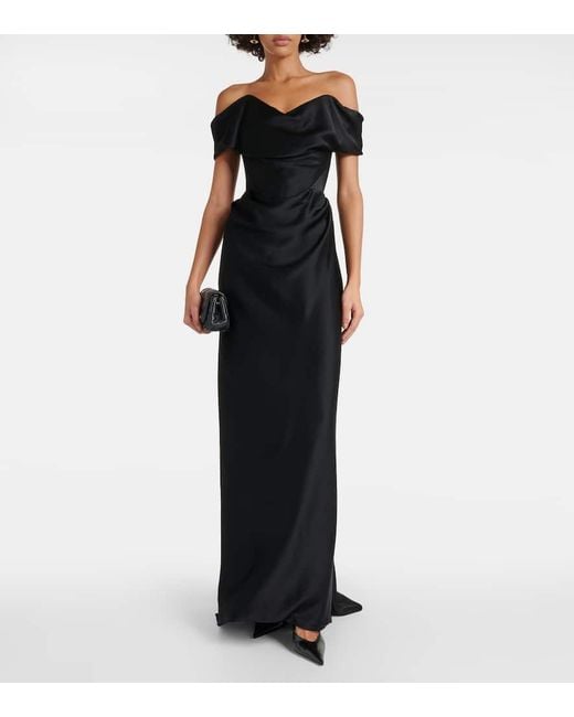 Vivienne Westwood Black Nova Cocotte Crepe Satin Gown