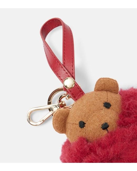 Max Mara Red Teak Teddy Bag Charm