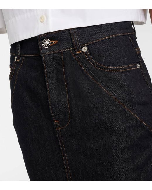 Falda Midi De Denim Givenchy de color Black